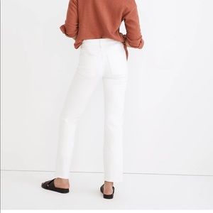 New with tags- Madewell Mid-rise Perfect Vintage Straight Jeans- White- Size 28